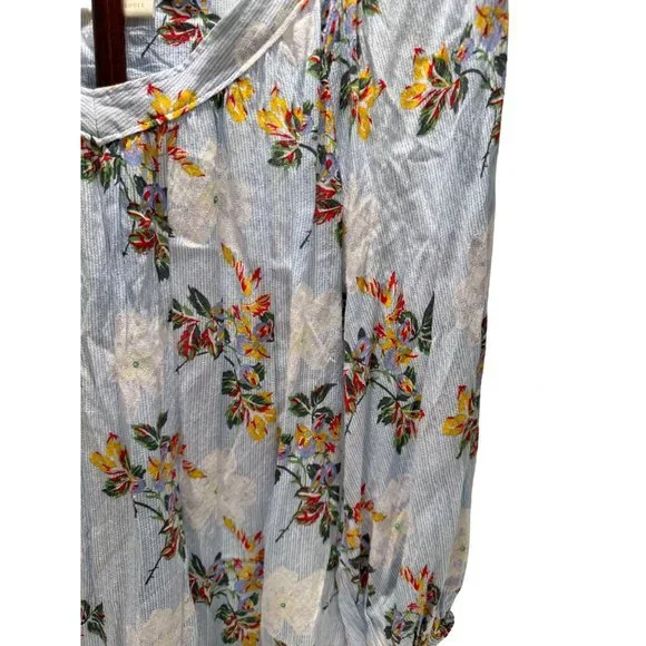 Anthropologie MAEVE Blue Yellow Red Floral Blouse Top Flowy Women’s Small Size 4 - Picture 2 of 8